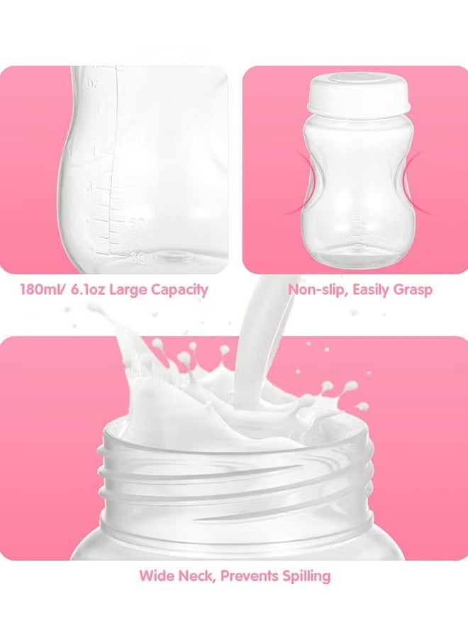 3-Pack 180ml Breast Milk Storage Bottles - Wide Neck Breastmilk Storage Containers for Fridge & Freezer, BPA-Free, Leak-Proof with Date Tracker - Image 5